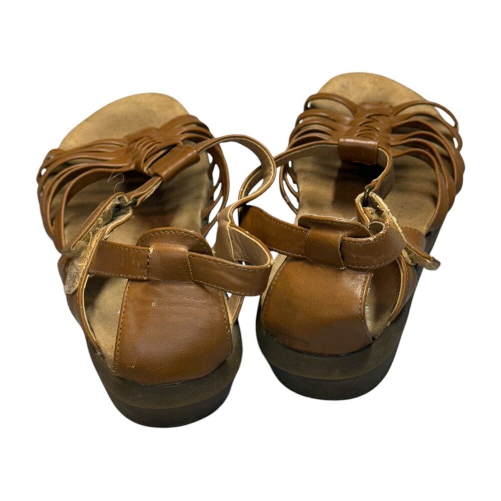Yuu Fatima Women's US 7.5M Strappy Shoes Brown Leather Open Toe Casual Sandal - Picture 5 of 7